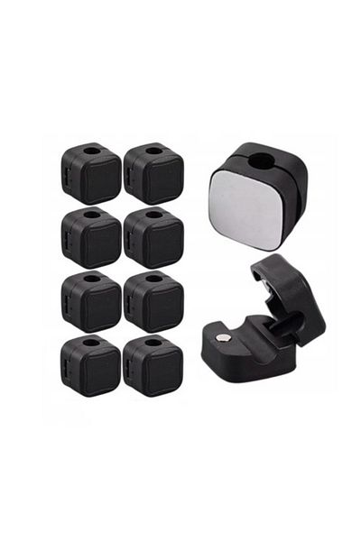 OEM Set 10 organizatoare de cablu autoadezive, inchidere magnetica, ABS-PC, negru
