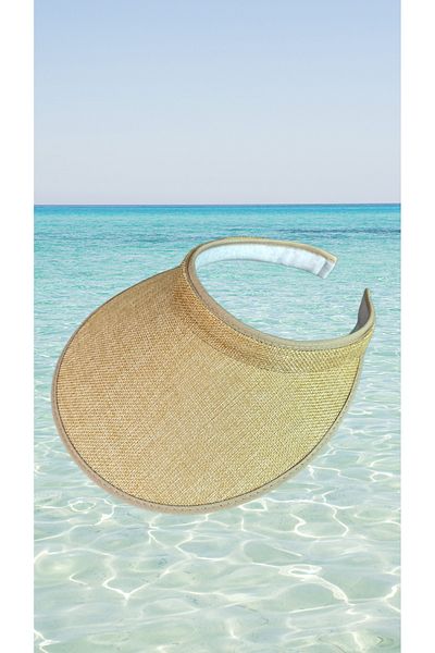Kumsal Hediyelik Women's Straw Hat Summer Beach Hat Premium Quality - Visor Hat