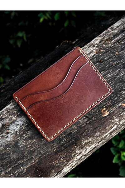 Kalkan deri Handmade Italian Leather 5 Compartment Card Holder – Organic Stitched – Minimal Design Wallet