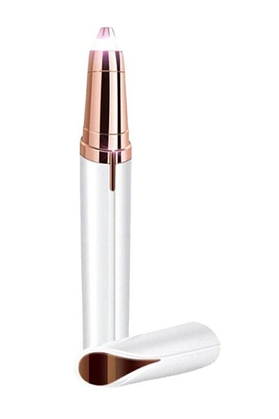 OEM Compact facial epilator, works with 1 AAA battery, plastic, 13 cm, white/gold