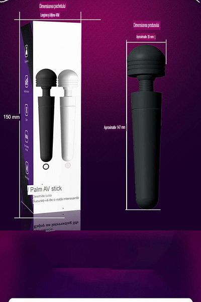 WildFashion Stimulator clitoridian tip mini Wand pentru stimulare zonelor erogene, negru TOY309-1