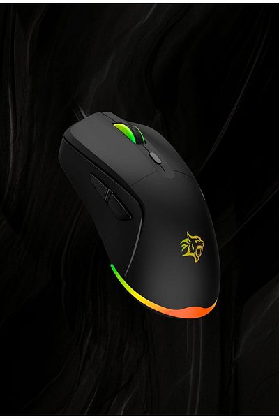 porodo Gaming Wired Mouse DPI 7200 with RGB Light - Black