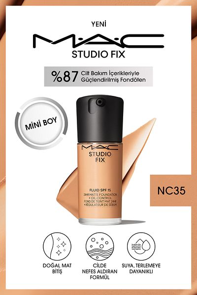M.A.C Studio Fix Fluid Spf 15 Mini Matte Foundation-Nc35 15 ml