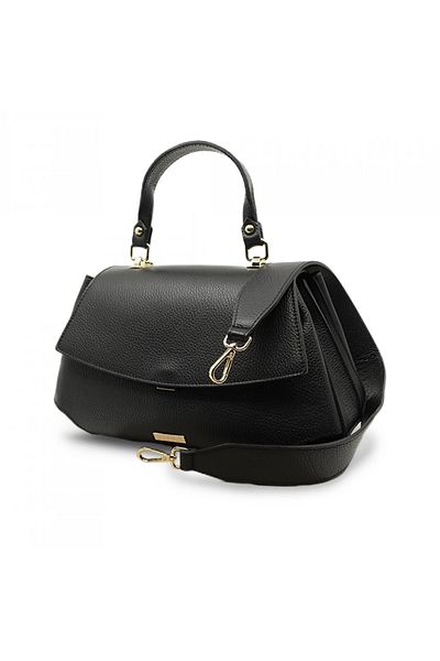 BESSO Raffinatezza Pura Black genuine leather handbag