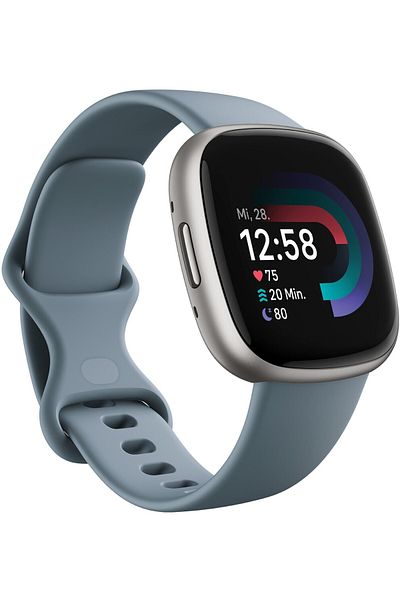 Fitbit Smartwatch Fitbit Versa 4 Waterfall Blue/Platinum Aluminum