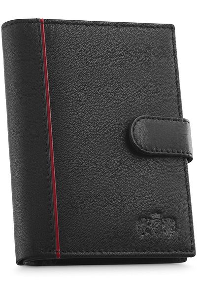 zagatto Men's Wallet Fabriano, ®, Black & Red, Leather, 9.3x12.7x3 Cm, Zg-n4l-f16