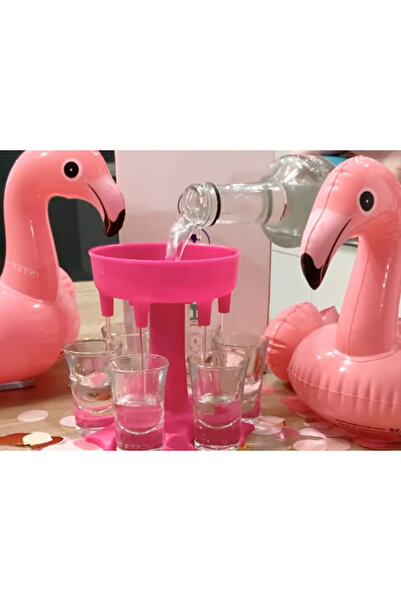 zola Alcohol dispenser with glasses, Zola®, plastic, 13x11 cm, pink