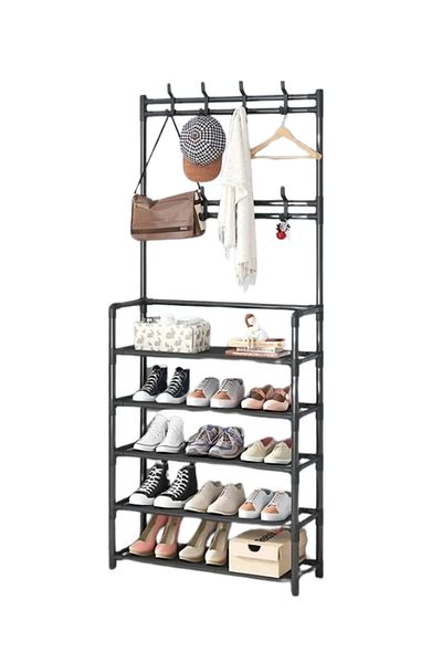 Generic 5-Tier Shoe and Clothes Rack for Rooms and Entrances 2 in 1