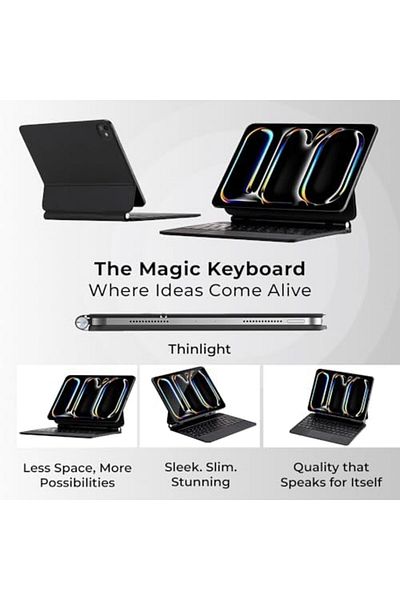 Glassology Magic Keyboard Case for iPad Pro 11" with Backlit Keys, Trackpad, and Adjustable Viewing