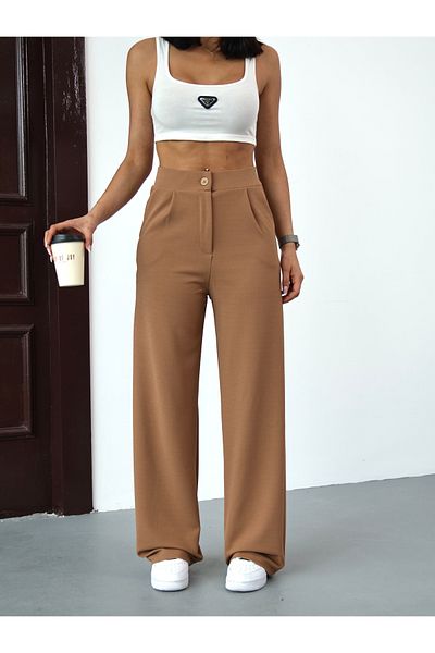 alanora Women's Lycra Loose Wide Leg Palazzo Trousers