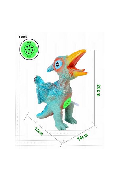 rexa Light Blue Dinosaur Toy with Orange & Yellow Accents