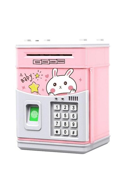 SMARTECH Children's Safe Money Box with PIN and Fingerprint, Pink