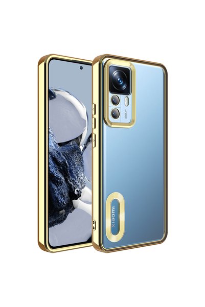 System Com حافظة Mi 12T Pro مع حماية للكاميرا وشعار SYS Omega - ذهبي