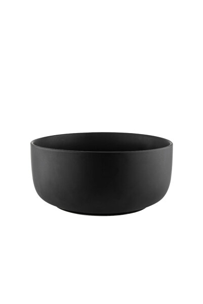 FLORINA Μπολ Adria Black, πορσελάνη, βάση από μπαμπού, σετ 2 κουταλιών, 25 x 11 εκ.