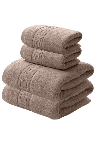 NufJoy Set of 4 Towels 100% Cotton, 500 g/m², 2 Bath Towels 70x140 cm and 2 Hand Towels 50x90 cm