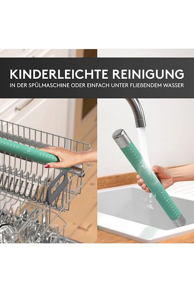 Liebspecht® Liebspecht® rolling pin with dough rings, silicone/stainless steel, silver/blue, 36 x 3.5 cm
