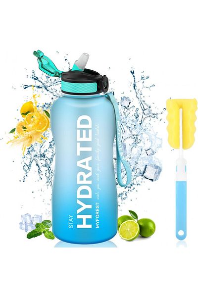 MYFOREST sticlă de apă sport, silicon, albastră, 2,2 l