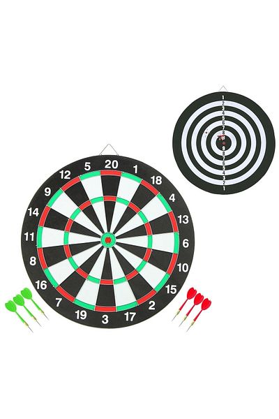 Aptel Darts game set, double board with 6 darts, diameter 36 cm, thickness 10 mm, multicolor