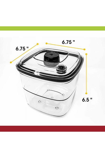 Vesta Precision Airtight Storage Container, Polycarbonate, Transparent/black, 17.1 X 17.1 X 16.5 Cm