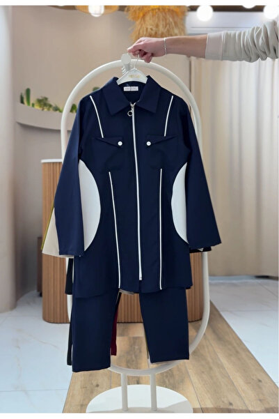 tomıross Merve ženska moderna košulja sa srednjim zatvaračem i set pantalona ...