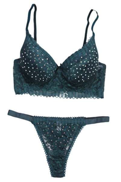 Star طقم حمالة صدر من TILSIM مرصعة بالحجارة والدانتيل