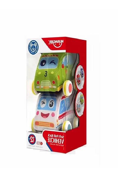 rexa Baby Soft Pull-Back Vehicle Set – Plush Cars for Toddlers with Safe, Soft Design