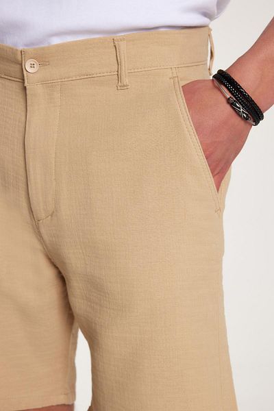 Tudors Men's Regular Relaxed Fit Side Pocket Zippered Bermuda Brown Shorts