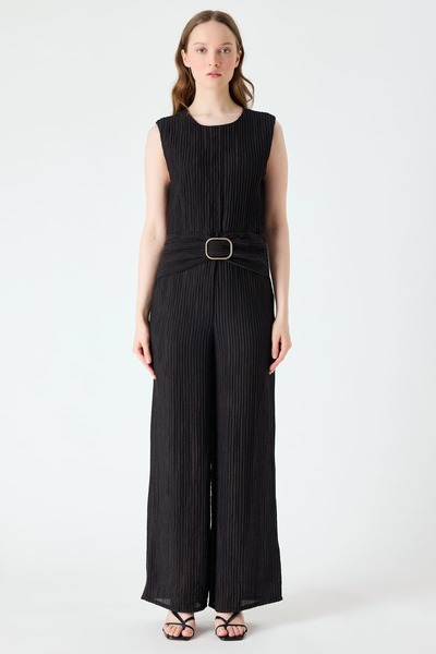 FEVER Toka detaylı kırışık dokulu tulum