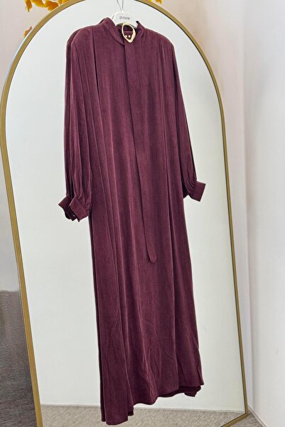 Puane Kemer Ve Vatka Detaylı Elbise