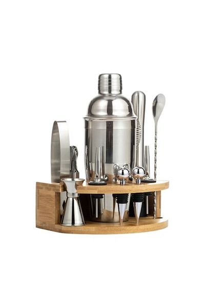 arvada Lewei MC-M12 Complete Bartender Kit with Bamboo Stand, 12 Pieces, 750 ml