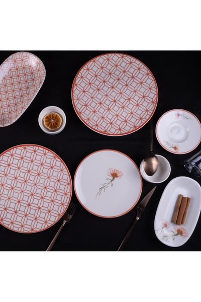 Aryıldız Lucia Red 32 Piece Breakfast Set for 6 People