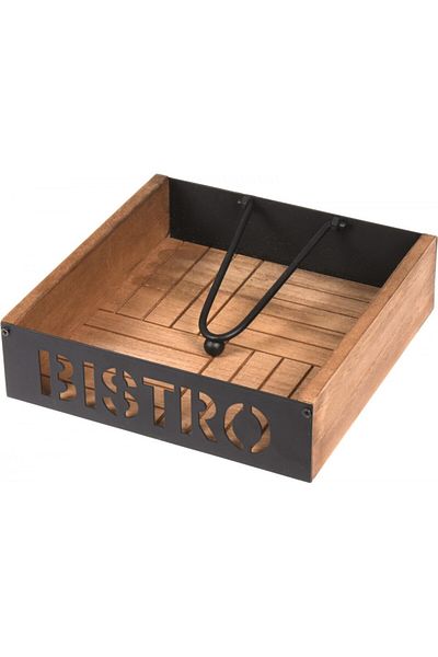 Excellent Houseware Napkin holder Model Bistro, metal, wood, 18 x 18 x 5 cm