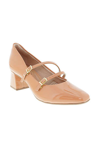 Beira Rio حذاء نسائي بكعب متوسط بلون بيج | صنع في البرازيل