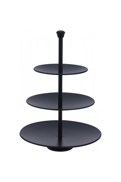 Excellent Houseware Black Steel tiered serving platter, 25 x 36 cm