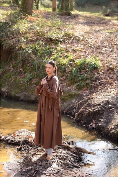Kirazgym Women's Adjustable Trench Coat 1020