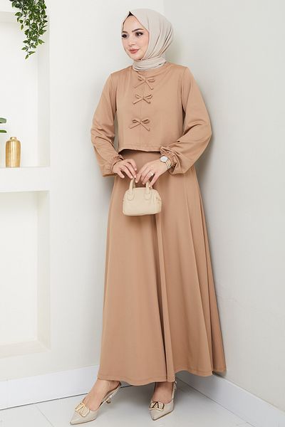 InStyle Σετ μπεζ με λεπτομέρεια φιόγκου