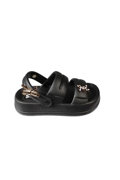 Akınal Bella Akinalbella Black White Grey Women's Stoned Sea Pool Plage Casual Backstrap Slippers Heel Height 4