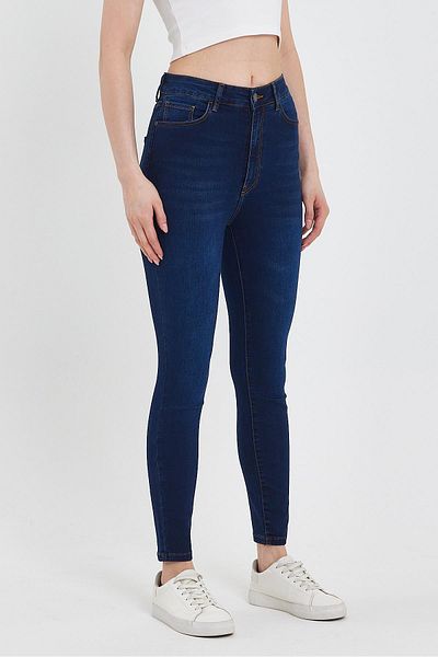 VENA Women's Holly Natural Dark High Waist Skinny Jeans (Lyocell)