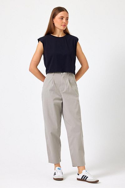 VENA Pantaloni de damă Stacy Slouchy Chino, gri gheață - Lyocell