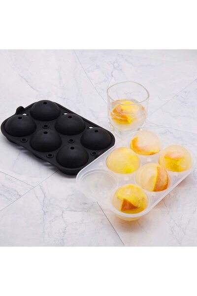 zola Silicone mold for ice balls, 6 spaces, 22 x 15 x 6.5 cm, black