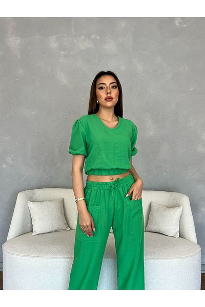 Nesil Women's Set with Blouse Pants Pockets