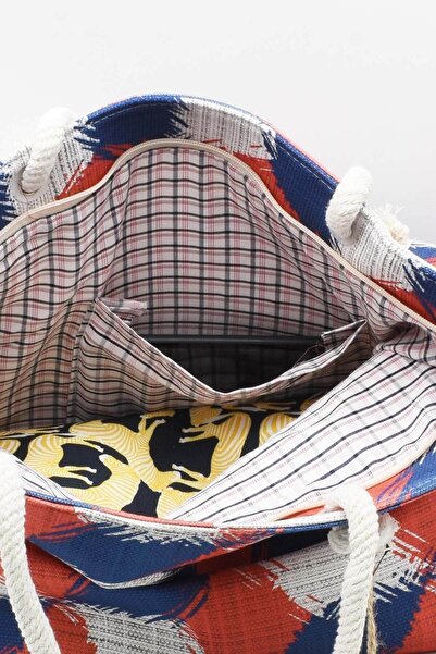 Külah Γυναικεία τσάντα παραλίας με γεωμετρικό σχέδιο