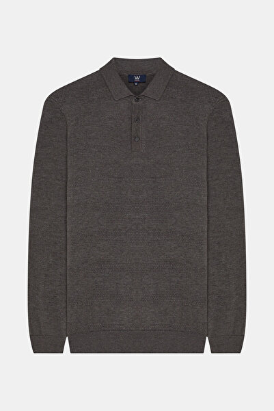 W Collection FÜME POLO YAKA UZUN KOLLU KAZAK