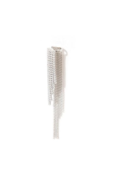 RİVUS Single Ear Cuff with Chain Dangle - Silver