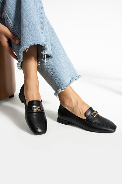 FOLLİNİ Balerini negri din piele naturală pentru femei