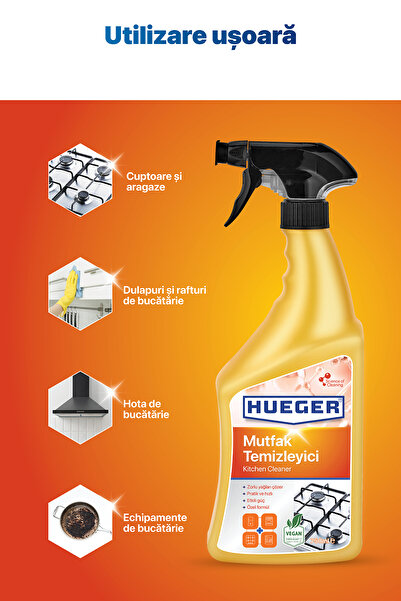 Hueger Vegan Kitchen Detergent, Foam & Spray, 750 ml