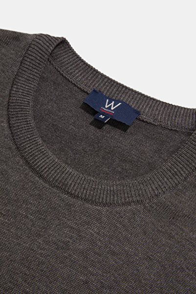 W Collection Gray Melange Polo Neck Long Sleeve Sweatshirt