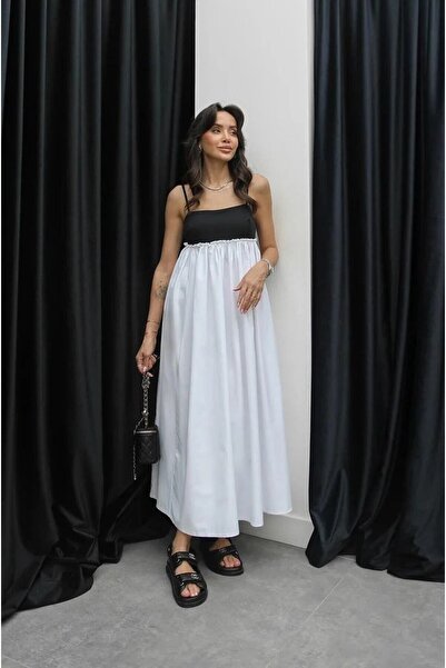solena sln Rochie albă de vară dublă culoare pentru femei