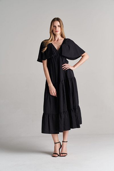 Maldia Shop Women's V-Neck Back Detail Dress