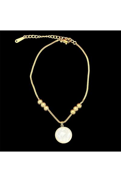 lolajewelry Luxury Steel Gold Color Dorika Pearlescent Gold Color Steel Anklet